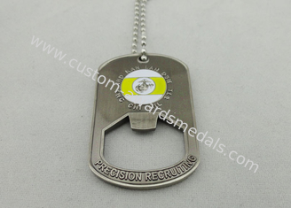 Stamped Bottle Opener Personalised Dog Tags With 800*2.4mm Ball Chain