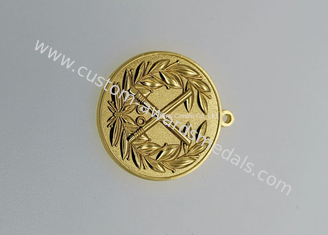 Gold Plating Iron Basketball Medals ,  Military Air Force Medals Brass Stamped Personalized