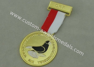 Synthetic Enamel DRF Custom Awards Medals Gold Plating Zinc Alloy With Ribbon Medal