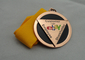 Die Casting Ribbon Medals with Imitation Hard Enamel, Copper Plating And Gold Plating, 2 Levels