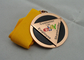 Die Casting Ribbon Medals with Imitation Hard Enamel, Copper Plating And Gold Plating, 2 Levels